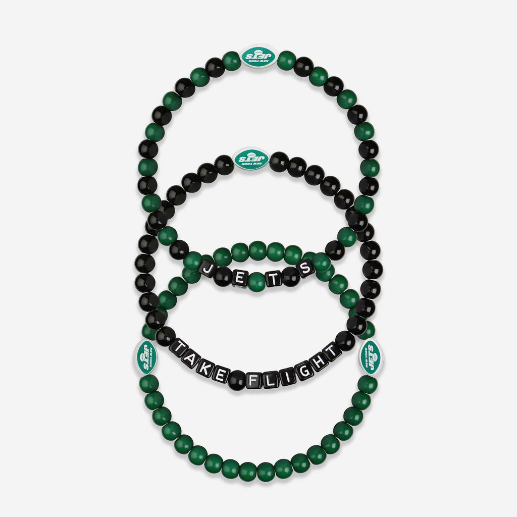 New York Jets 3 Pack Beaded Friendship Bracelet FOCO - FOCO.com