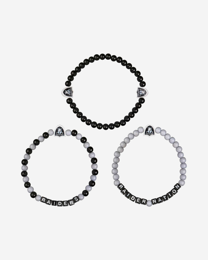 Las Vegas Raiders 3 Pack Beaded Friendship Bracelet FOCO - FOCO.com