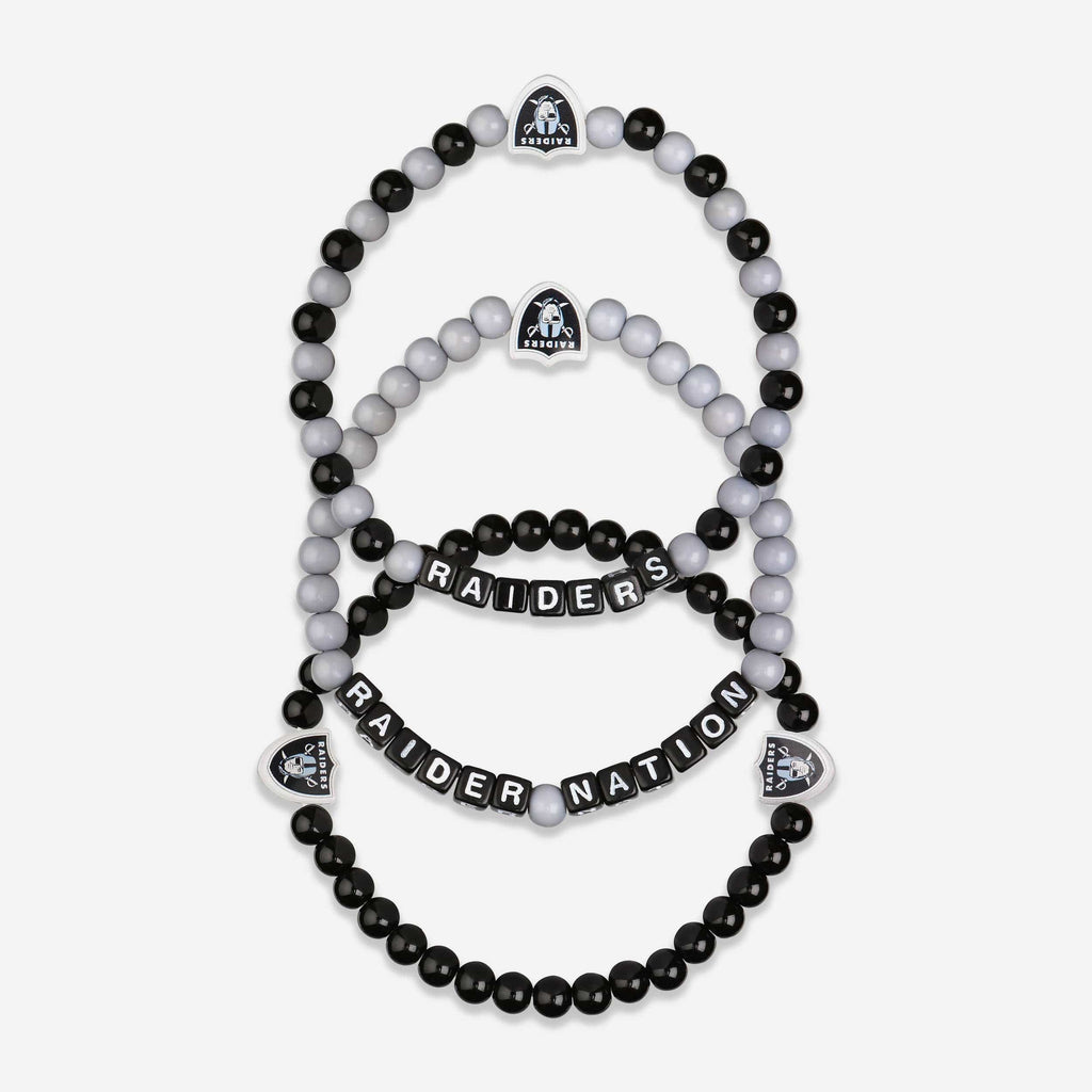 Las Vegas Raiders 3 Pack Beaded Friendship Bracelet FOCO - FOCO.com