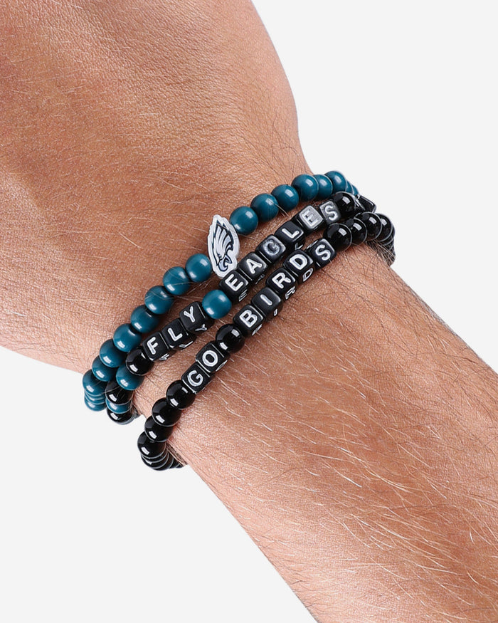 Philadelphia Eagles 3 Pack Beaded Friendship Bracelet FOCO - FOCO.com