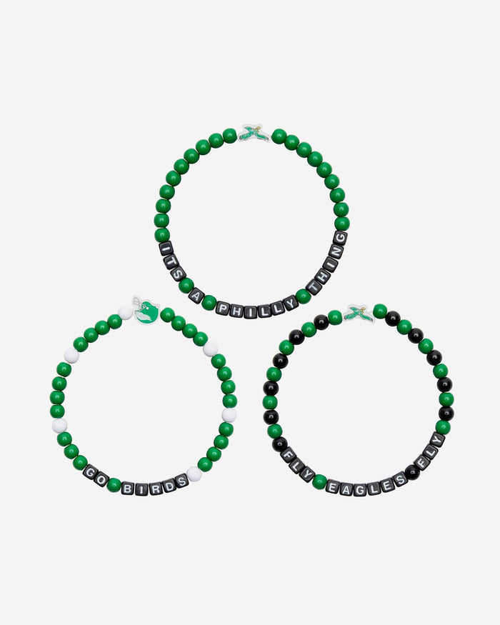 Philadelphia Eagles Kelly Green 3 Pack Beaded Friendship Bracelet FOCO - FOCO.com