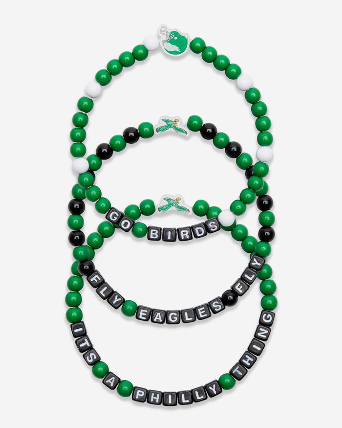 Philadelphia Eagles Kelly Green 3 Pack Beaded Friendship Bracelet FOCO - FOCO.com