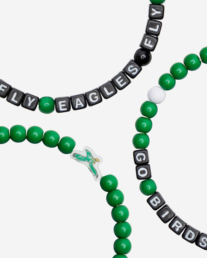 Philadelphia Eagles Kelly Green 3 Pack Beaded Friendship Bracelet FOCO - FOCO.com