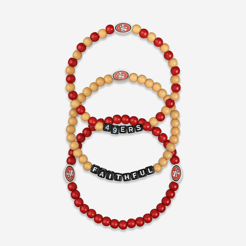 San Francisco 49ers 3 Pack Beaded Friendship Bracelet FOCO - FOCO.com