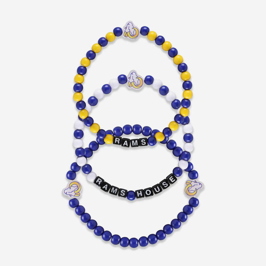 Los Angeles Rams 3 Pack Beaded Friendship Bracelet FOCO - FOCO.com