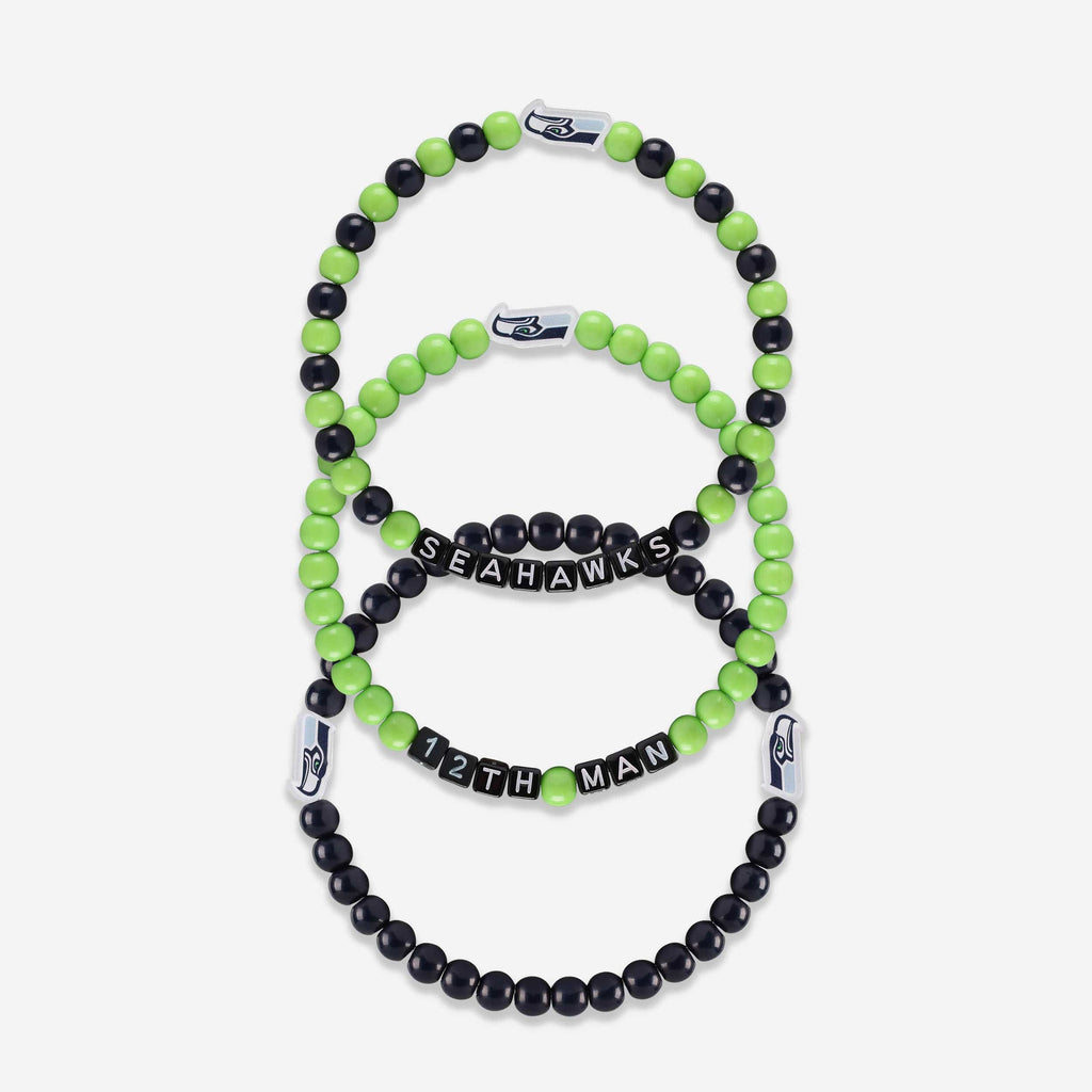 Seattle Seahawks 3 Pack Beaded Friendship Bracelet FOCO - FOCO.com