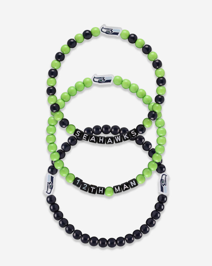 Seattle Seahawks 3 Pack Beaded Friendship Bracelet FOCO - FOCO.com