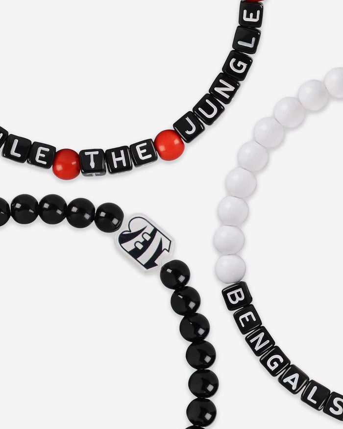 Cincinnati Bengals White 3 Pack Beaded Friendship Bracelet FOCO - FOCO.com