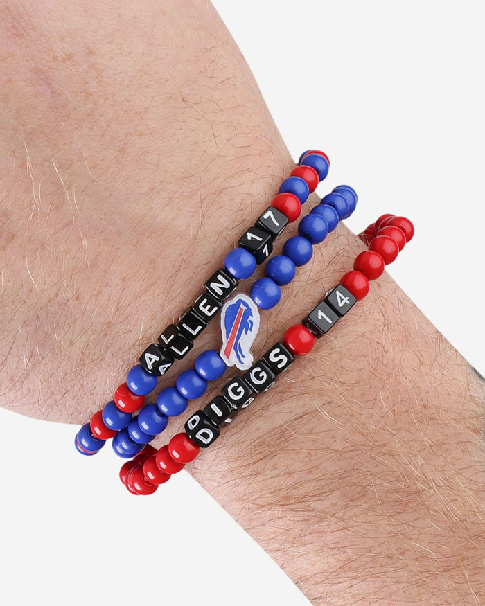 Josh Allen & Stefon Diggs Buffalo Bills 3 Pack Player Beaded Friendship Bracelet FOCO - FOCO.com