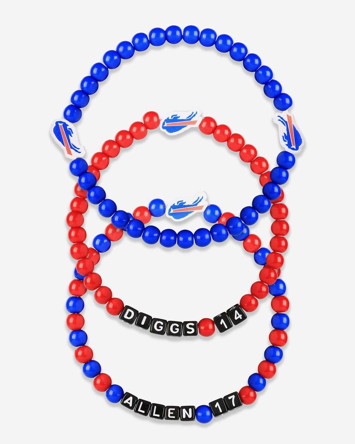 Josh Allen & Stefon Diggs Buffalo Bills 3 Pack Player Beaded Friendship Bracelet FOCO - FOCO.com