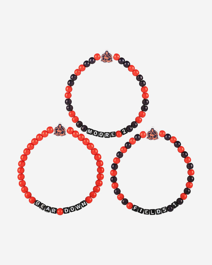 Justin Fields & DJ Moore Chicago Bears 3 Pack Player Beaded Friendship Bracelet FOCO - FOCO.com