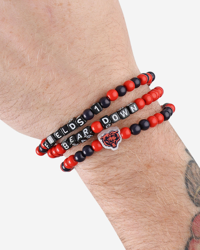 Justin Fields & DJ Moore Chicago Bears 3 Pack Player Beaded Friendship Bracelet FOCO - FOCO.com