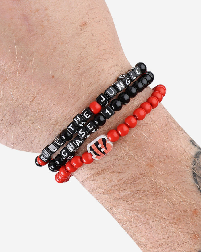 Joe Burrow & Ja'Marr Chase Cincinnati Bengals 3 Pack Player Beaded Friendship Bracelet FOCO - FOCO.com