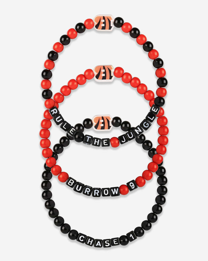 Joe Burrow & Ja'Marr Chase Cincinnati Bengals 3 Pack Player Beaded Friendship Bracelet FOCO - FOCO.com