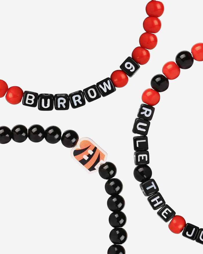 Joe Burrow & Ja'Marr Chase Cincinnati Bengals 3 Pack Player Beaded Friendship Bracelet FOCO - FOCO.com