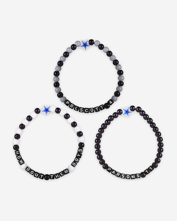 Dak Prescott & Micah Parsons Dallas Cowboys 3 Pack Player Beaded Friendship Bracelet FOCO - FOCO.com