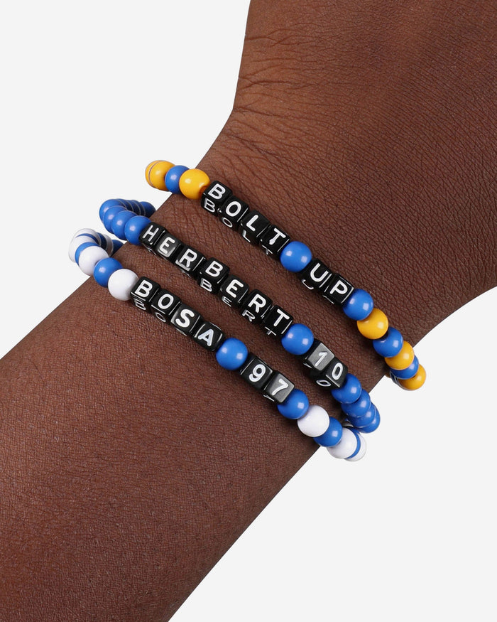 Justin Herbert & Joey Bosa Los Angeles Chargers 3 Pack Player Beaded Friendship Bracelet FOCO - FOCO.com