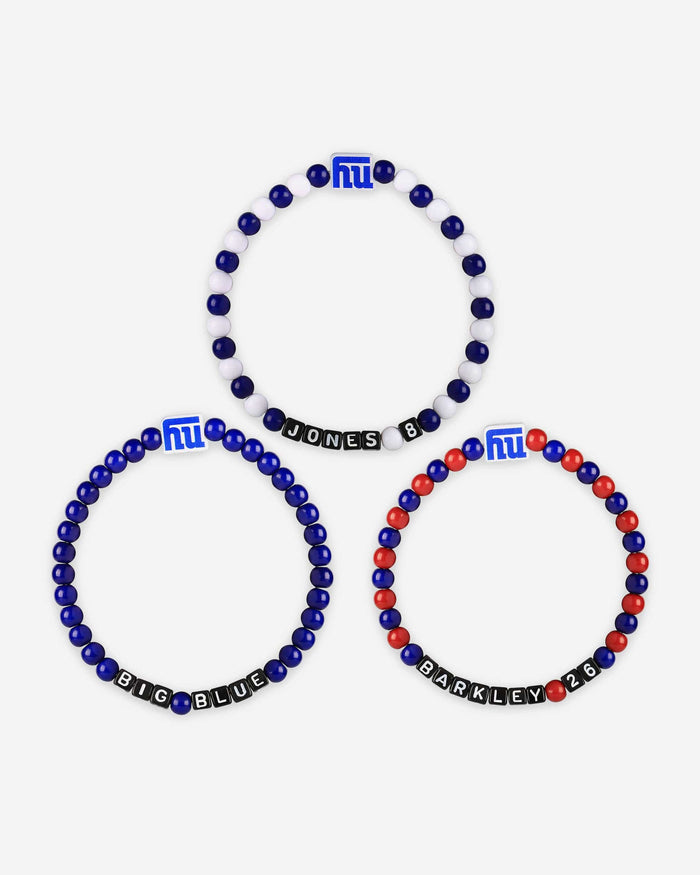 Daniel Jones & Saquon Barkley New York Giants 3 Pack Player Beaded Friendship Bracelet FOCO - FOCO.com