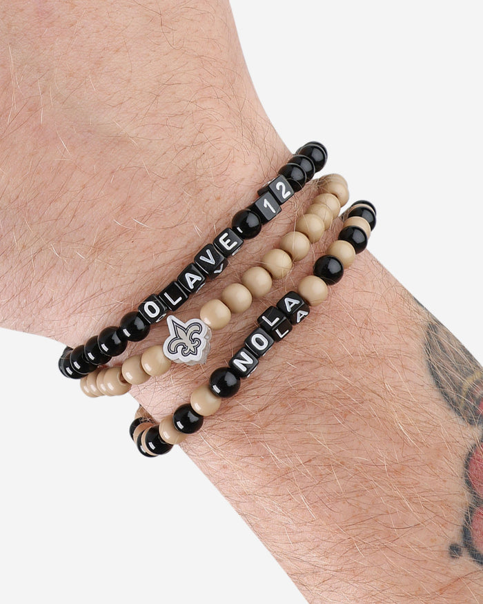 Chris Olave & Derek Carr New Orleans Saints 3 Pack Player Beaded Friendship Bracelet FOCO - FOCO.com