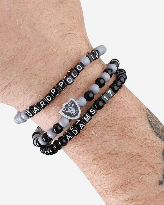 Jimmy Garoppolo & Davante Adams Las Vegas Raiders 3 Pack Player Beaded Friendship Bracelet FOCO - FOCO.com