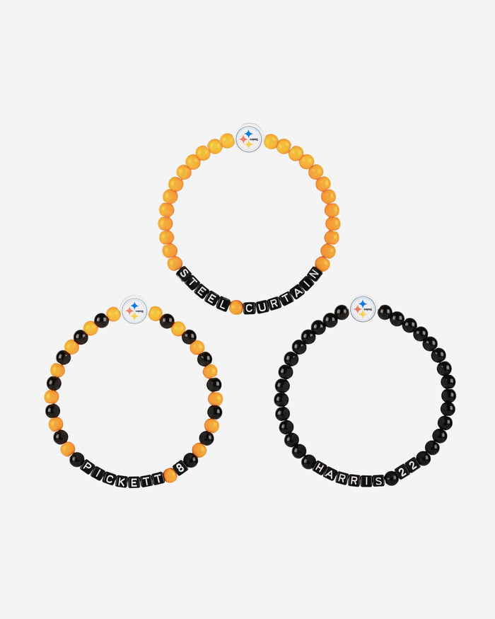 Kenny Pickett & Najee Harris Pittsburgh Steelers 3 Pack Player Beaded Friendship Bracelet FOCO - FOCO.com