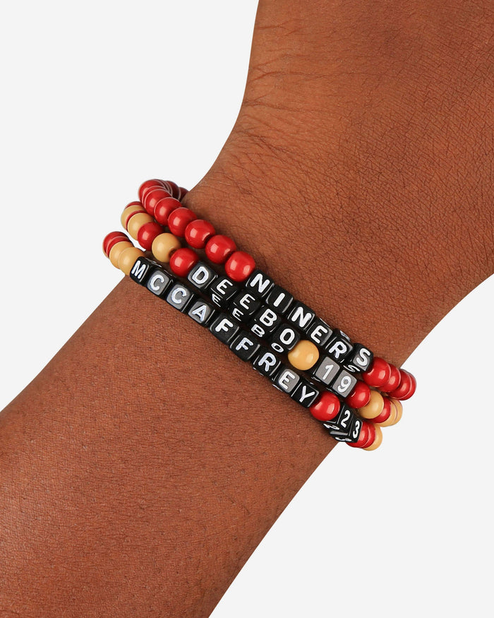 Deebo Samuel & Christian McCaffrey San Francisco 49ers 3 Pack Player Beaded Friendship Bracelet FOCO - FOCO.com