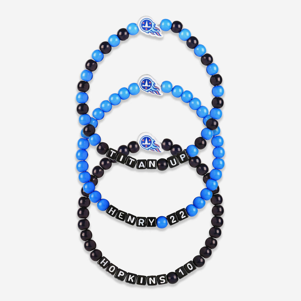 Derrick Henry & DeAndre Hopkins Tennessee Titans 3 Pack Player Beaded Friendship Bracelet FOCO - FOCO.com