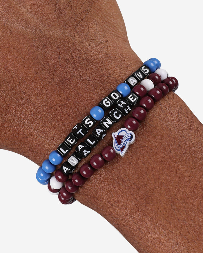 Colorado Avalanche 3 Pack Beaded Friendship Bracelet FOCO - FOCO.com