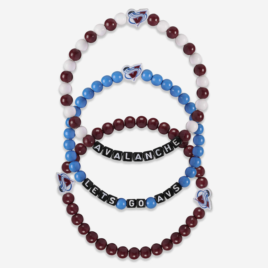 Colorado Avalanche 3 Pack Beaded Friendship Bracelet FOCO - FOCO.com