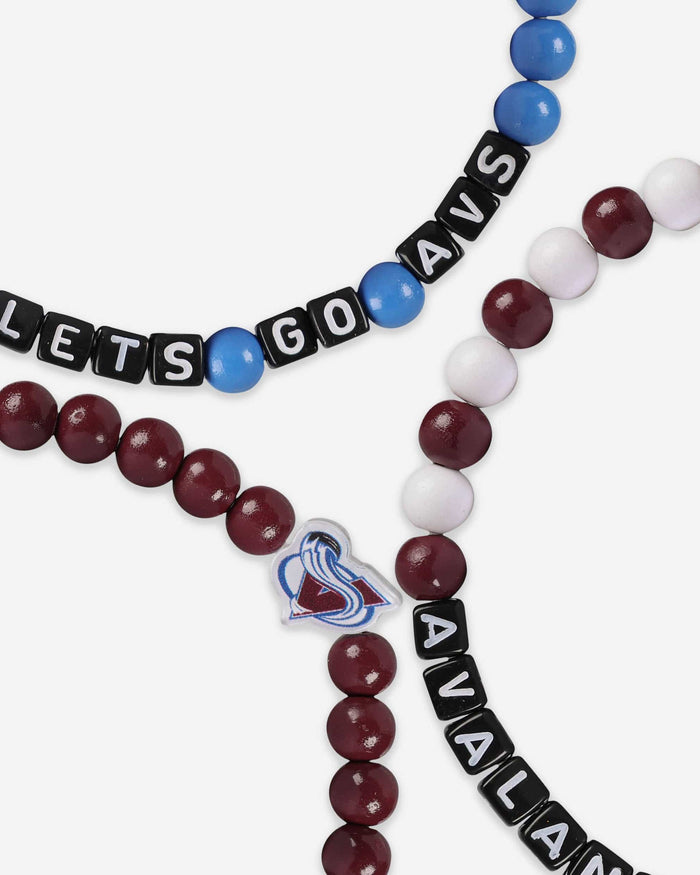 Colorado Avalanche 3 Pack Beaded Friendship Bracelet FOCO - FOCO.com