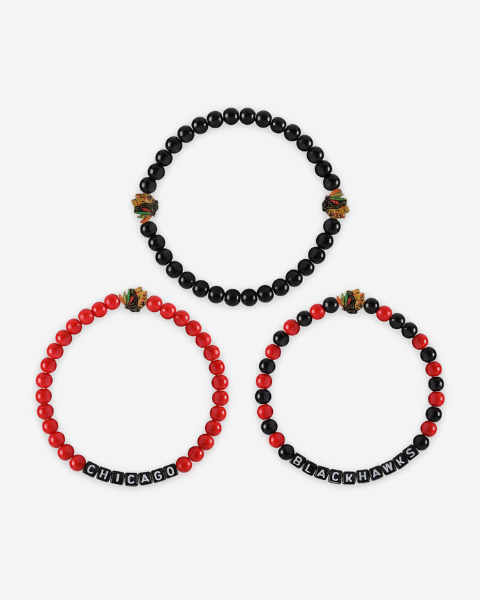 Chicago Blackhawks 3 Pack Beaded Friendship Bracelet FOCO - FOCO.com