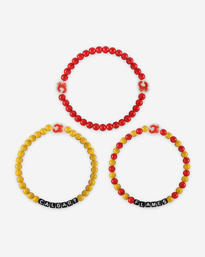 Calgary Flames 3 Pack Beaded Friendship Bracelet FOCO - FOCO.com