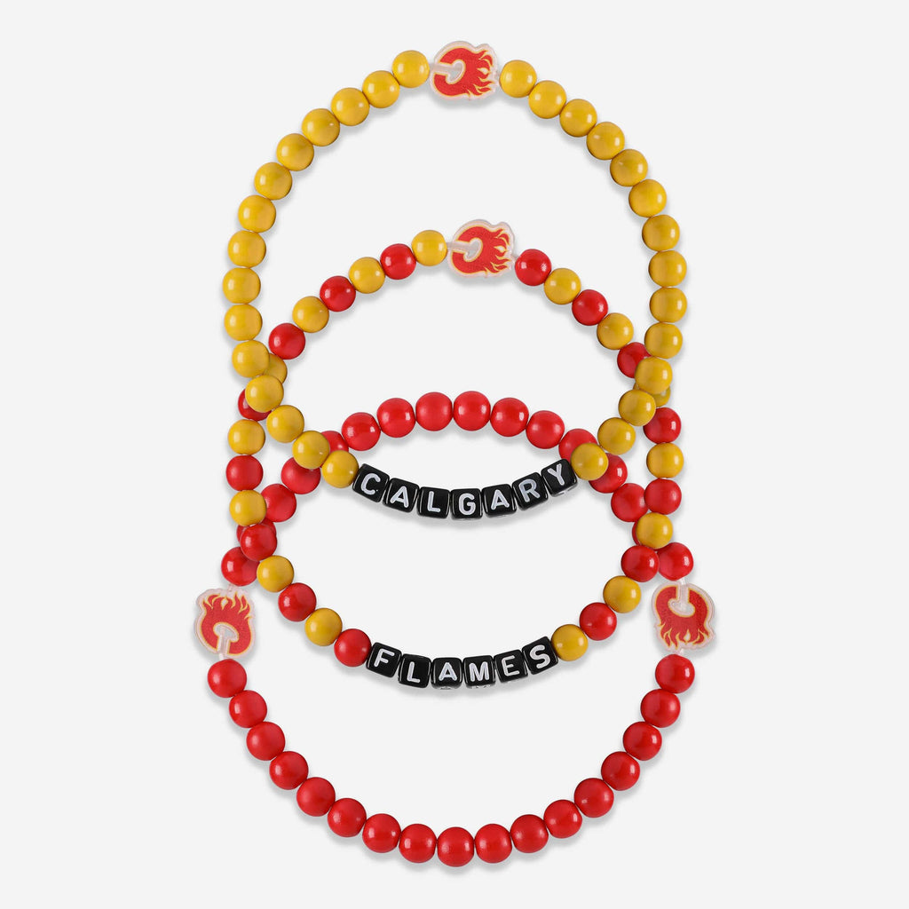 Calgary Flames 3 Pack Beaded Friendship Bracelet FOCO - FOCO.com