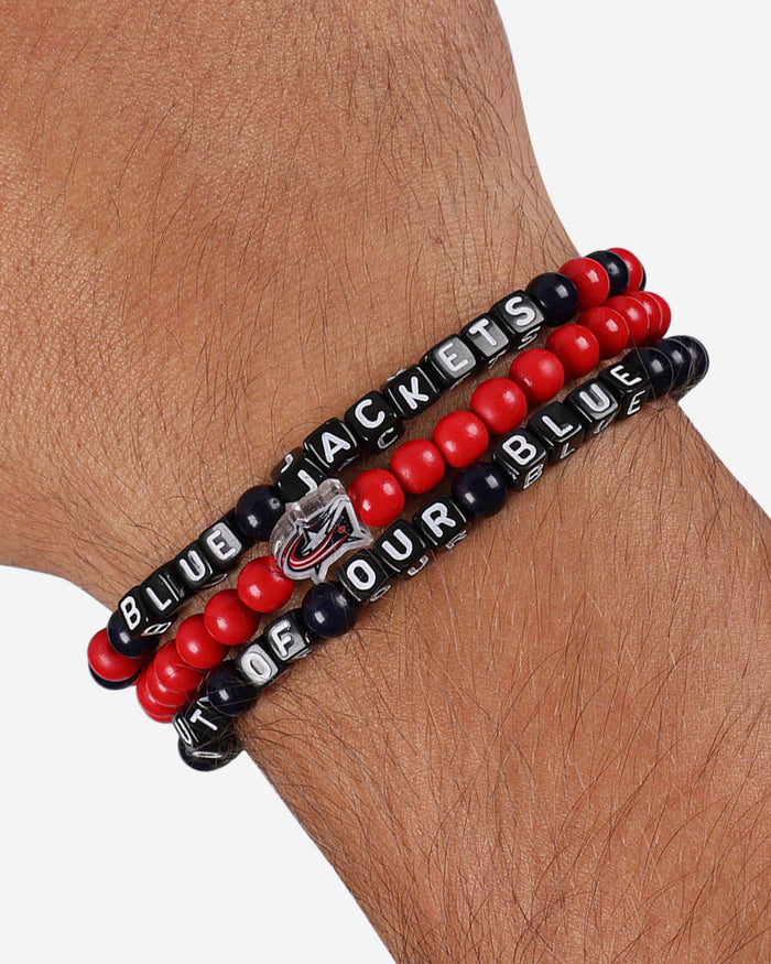 Columbus Blue Jackets 3 Pack Beaded Friendship Bracelet FOCO - FOCO.com