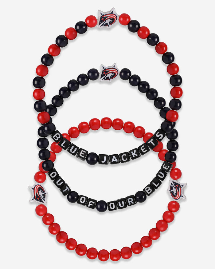 Columbus Blue Jackets 3 Pack Beaded Friendship Bracelet FOCO - FOCO.com