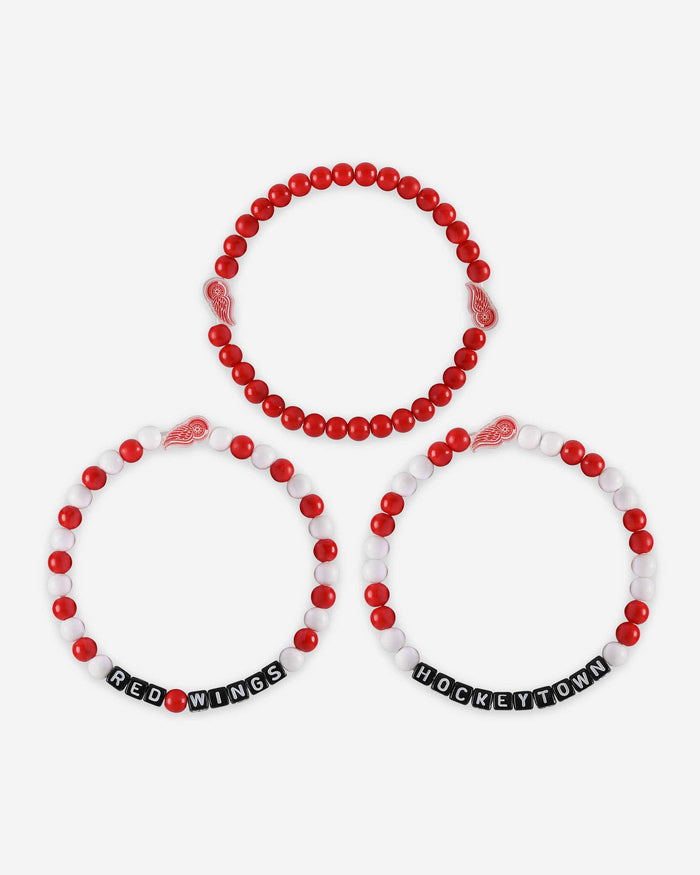 Detroit Red Wings 3 Pack Beaded Friendship Bracelet FOCO - FOCO.com