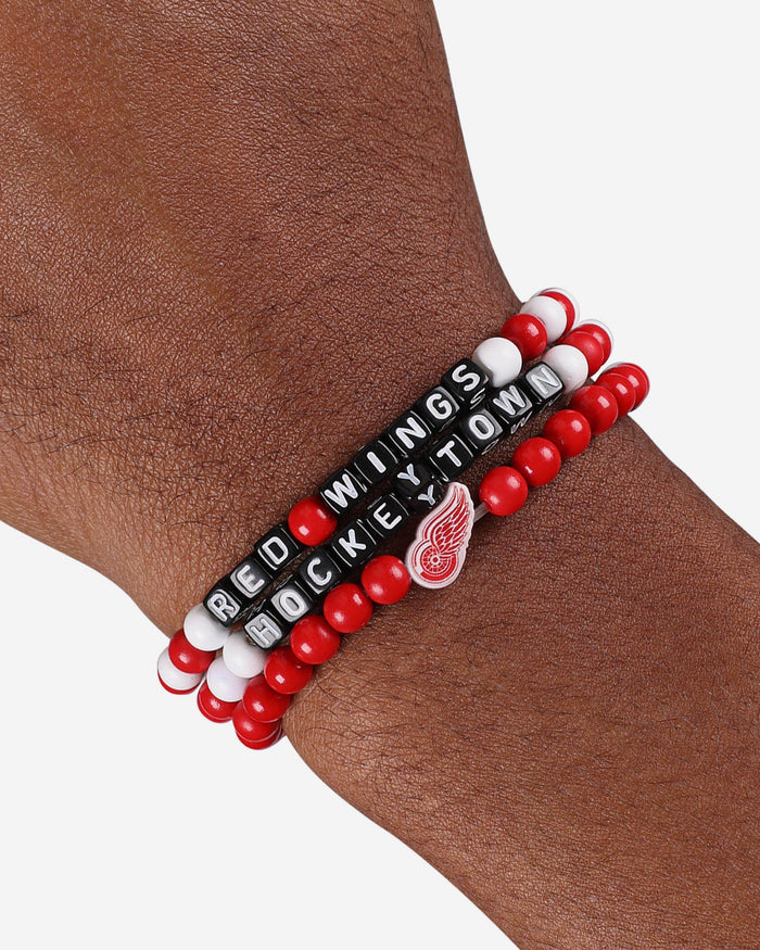 Detroit Red Wings 3 Pack Beaded Friendship Bracelet FOCO - FOCO.com