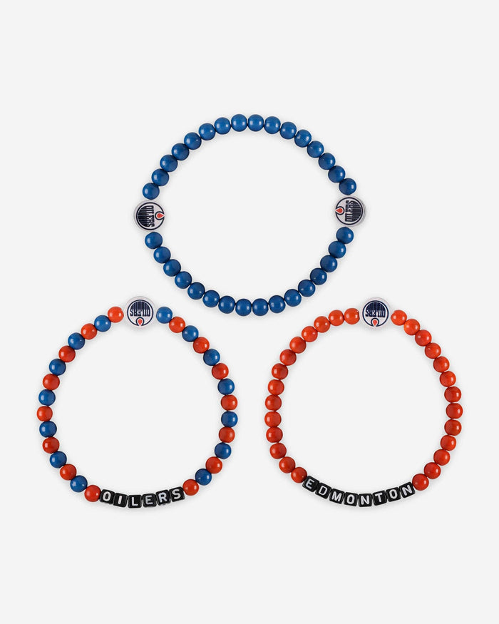 Edmonton Oilers 3 Pack Beaded Friendship Bracelet FOCO - FOCO.com