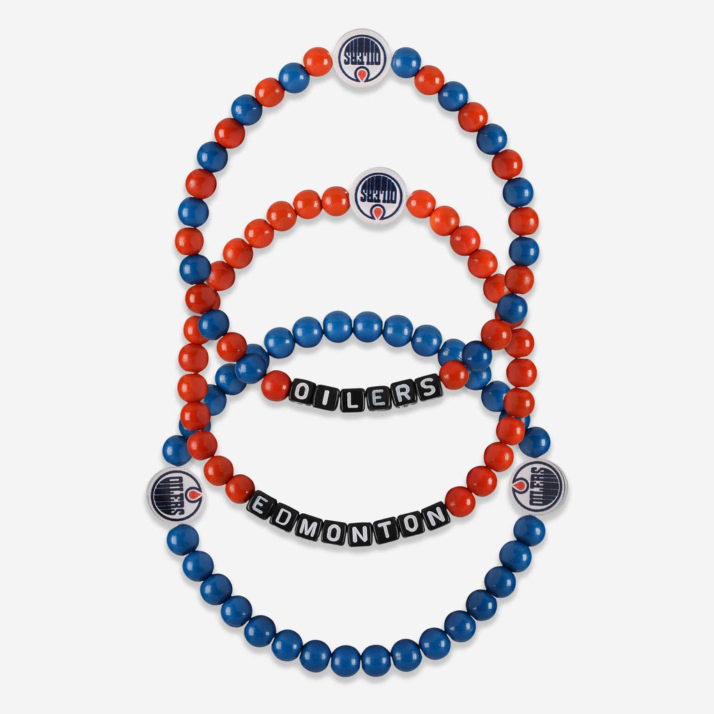 Edmonton Oilers 3 Pack Beaded Friendship Bracelet FOCO - FOCO.com