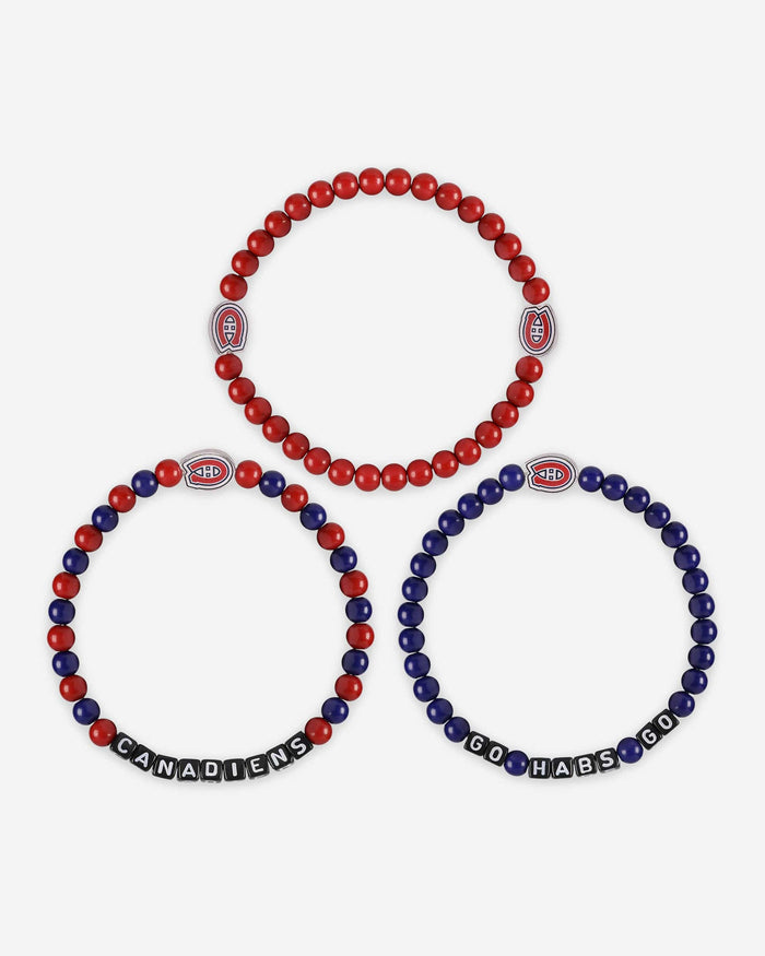 Montreal Canadiens 3 Pack Beaded Friendship Bracelet FOCO - FOCO.com