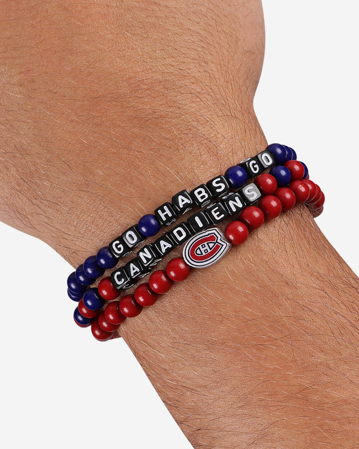 Montreal Canadiens 3 Pack Beaded Friendship Bracelet FOCO - FOCO.com