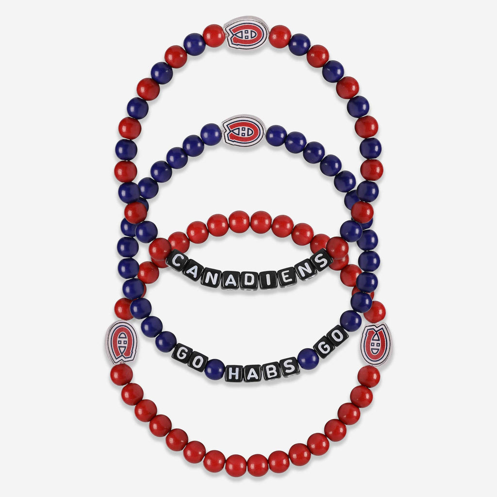 Montreal Canadiens 3 Pack Beaded Friendship Bracelet FOCO - FOCO.com