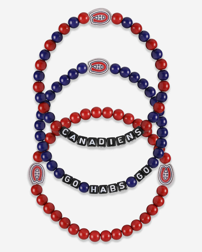 Montreal Canadiens 3 Pack Beaded Friendship Bracelet FOCO - FOCO.com