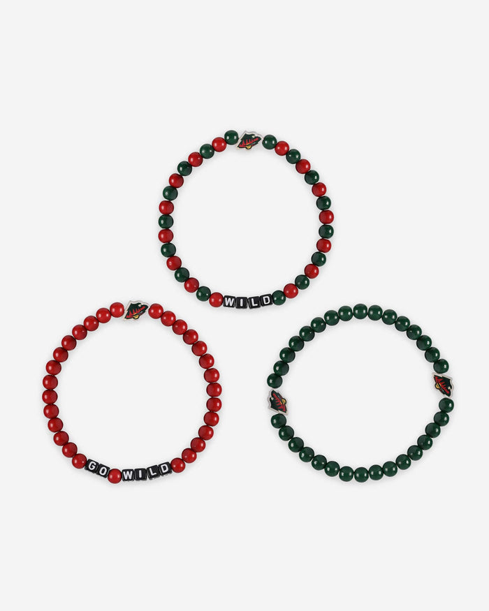 Minnesota Wild 3 Pack Beaded Friendship Bracelet FOCO - FOCO.com