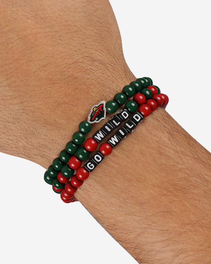 Minnesota Wild 3 Pack Beaded Friendship Bracelet FOCO - FOCO.com