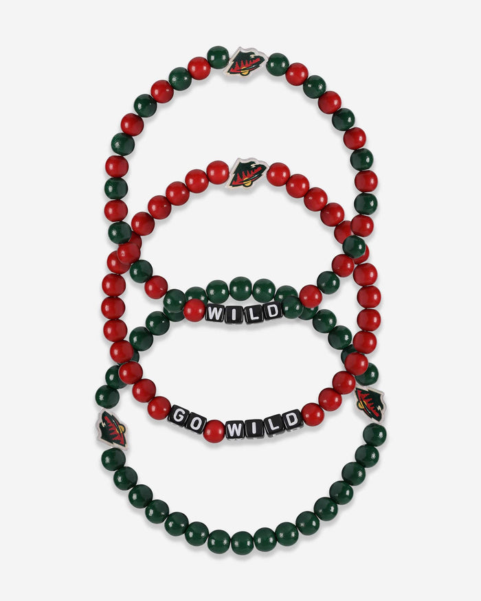 Minnesota Wild 3 Pack Beaded Friendship Bracelet FOCO - FOCO.com