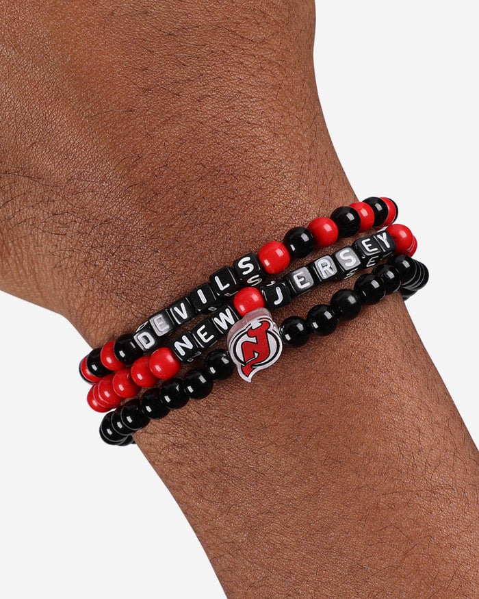 New Jersey Devils 3 Pack Beaded Friendship Bracelet FOCO - FOCO.com