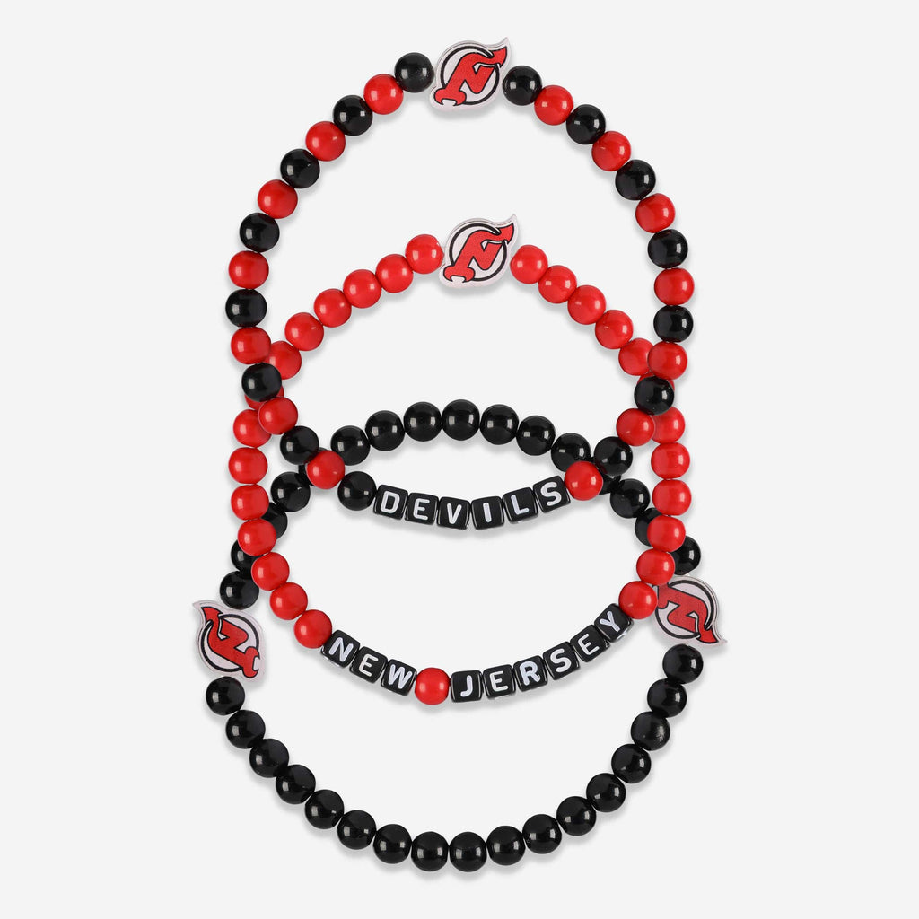 New Jersey Devils 3 Pack Beaded Friendship Bracelet FOCO - FOCO.com