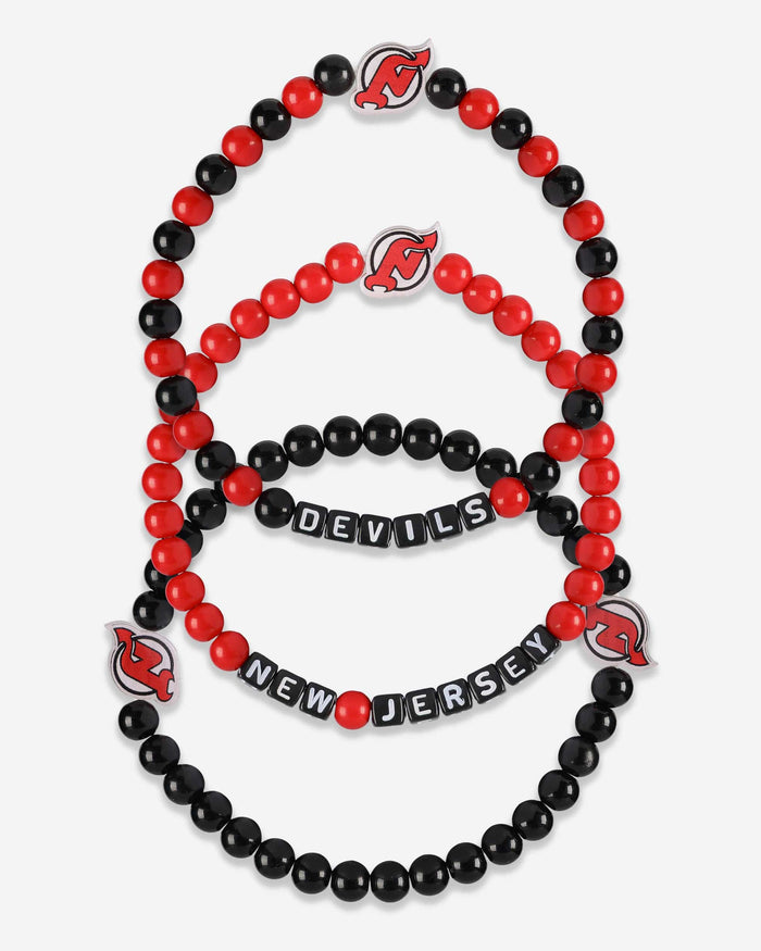 New Jersey Devils 3 Pack Beaded Friendship Bracelet FOCO - FOCO.com