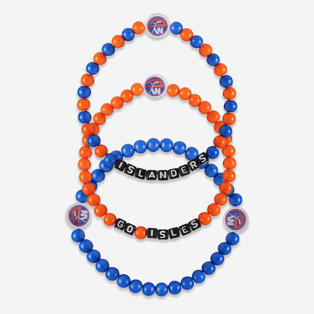 New York Islanders 3 Pack Beaded Friendship Bracelet FOCO - FOCO.com